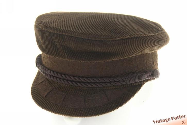 Kapiteinspet Prinz Heinrich bruin ribfluweel 55 = S-XS Nieuw, Kleding | Heren, Hoeden en Petten, Nieuw, Pet, 57 cm (M, 7⅛ inch) of minder