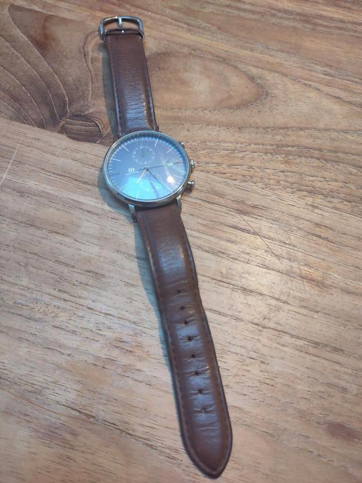 Danish Design Heren Polshorloge - Leer, Sieraden, Tassen en Uiterlijk, Horloges | Heren, Gebruikt, Polshorloge, Overige merken