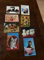 8 oude ansichtkaarten, Verzamelen, Ansichtkaarten | Dieren, 1940 tot 1960, Ophalen of Verzenden, Hond of Kat