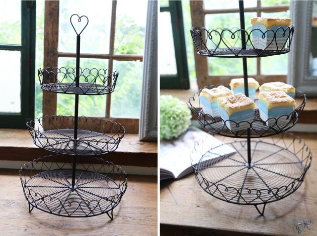 Draad Etagere 3 Niveaus - Landelijk Hartjes-, Huis en Inrichting, Woonaccessoires | Etagères, Nieuw, Ophalen of Verzenden