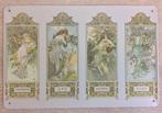 De vier jaargetijden Alphonse Mucha Metalen Wandbord, Verzenden