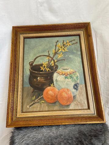 Olieverf Schilderij gesigneerd Gelinx + houten lijst beschikbaar voor biedingen