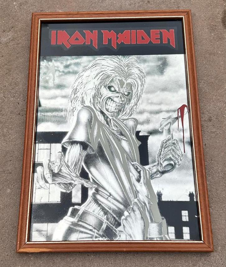 Iron Maiden spiegel Killers, Verzamelen, Muziek, Artiesten en Beroemdheden, Zo goed als nieuw, Poster, Artwork of Schilderij, Ophalen of Verzenden
