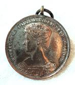 Draagpenning t.g.v. de inhuldiging van koningin Wilhelmina, Postzegels en Munten, Ophalen of Verzenden, Brons, Nederland