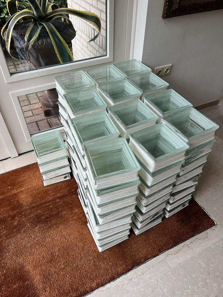 Glazen bouwstenen / Glasblokken, Doe-het-zelf en Verbouw, Glas en Ramen, Gebruikt, Overige typen, Minder dan 80 cm, Ophalen of Verzenden