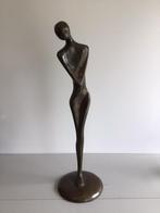 Fraai bronzen beeld vrouw sculptuur brons gesigneerd kunst, Ophalen of Verzenden