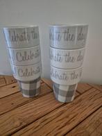 * Set van zestal bekers "Enjoy celebrate the Day" (nieuw), Nieuw, Ophalen of Verzenden, Wedgwood, Kop(pen) en/of Schotel(s)