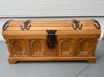 Houten kist eikenhout dekenkist houtsnijwerk, Ophalen, Gebruikt, 100 tot 150 cm, 50 tot 75 cm