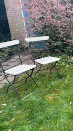 Bistro stoeltjes gietijzer Vintage 3 stuks, Tuin en Terras, Tuinstoelen, Inklapbaar, Zo goed als nieuw, Ophalen