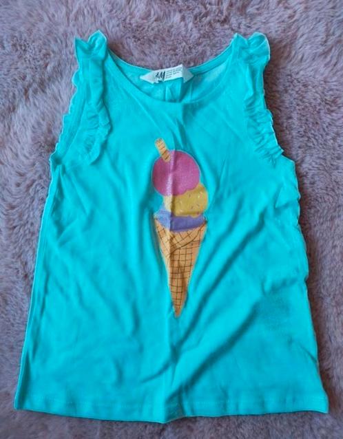 Zgan! Schattig blauw singlet met ijsje van H&M! Mt.110/116, Kinderen en Baby's, Kinderkleding | Maat 110, Zo goed als nieuw, Meisje