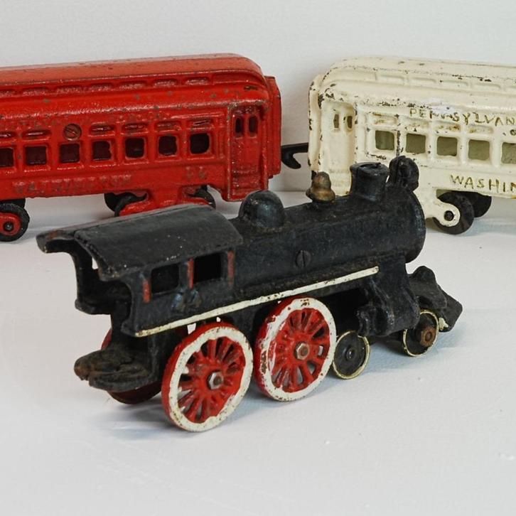 Antieke, jaren 20,amerikaanse hubley gietijzeren treinstel., Antiek en Kunst, Antiek | Speelgoed, Ophalen of Verzenden