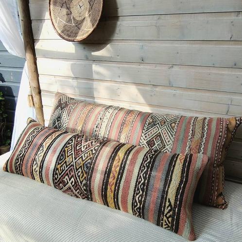 Vintage kelim kussen XXL 40x120 langwerpig, Huis en Inrichting, Woonaccessoires | Kussens, Nieuw, Overige kleuren, Rechthoekig