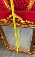 Franse antieke spiegel - wandspiegel - barok lijst goud, Ophalen of Verzenden, Rechthoekig, 50 tot 100 cm, Minder dan 100 cm