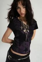Vintage top Grunge Y2K distressed met korte mouwen, Maat 38/40 (M), Nieuw, Ophalen of Verzenden, Korte mouw