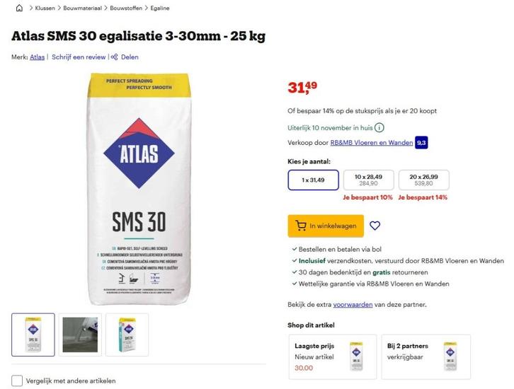 Egaline, Doe-het-zelf en Verbouw, Vloerdelen en Plavuizen, Nieuw, Overige typen, Overige materialen, Minder dan 50 cm, Minder dan 10 cm