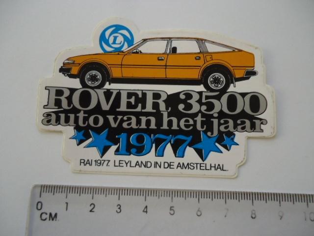 sticker oud ROVER 3500 auto oldtimer 1977 Leyland rai car, Verzamelen, Stickers, Zo goed als nieuw, Bedrijf of Vereniging, Verzenden