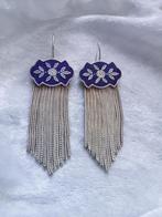 Mooie Handgemaakte Lange Zilveren Oorhangers met 11 sliertje, Sieraden, Tassen en Uiterlijk, Antieke sieraden, Verzenden, Zilver