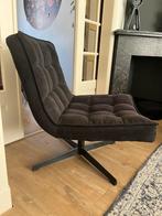 Fauteuil ribstof antraciet, Huis en Inrichting, Fauteuils, Ophalen, Zo goed als nieuw