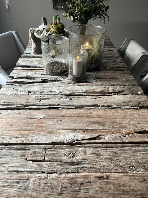 Unieke driftwood eettafel aura peeperkorn Hoffz sober teak, Huis en Inrichting, Tafels | Eettafels, Zo goed als nieuw, Ophalen of Verzenden
