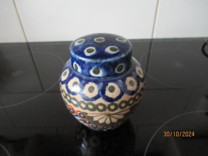 OUD BEWERKT GEMBERPOTJE - BUNZLAU - BOLESLAWIEC -NR 144/1, Antiek en Kunst, Antiek | Keramiek en Aardewerk, Ophalen of Verzenden