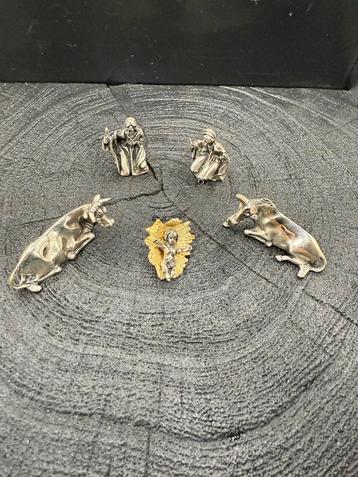Zilveren Miniatuur Kerststal - 925 Zilver beschikbaar voor biedingen