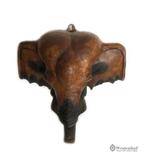 Vintage houten olifant hoofd beeld houtsnijwerk wand, Ophalen of Verzenden, Gebruikt