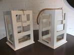 lantaarn living hoog 30 cm vierkant 20 cm, 25 tot 50 cm, Wit, Ophalen of Verzenden, Zo goed als nieuw