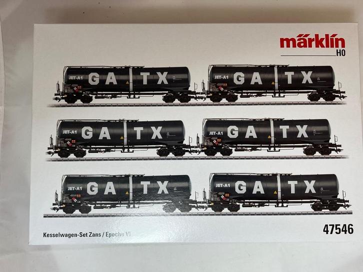 Set ketelwagens type Zans, GATX, 47546, Hobby en Vrije tijd, Modeltreinen | H0, Nieuw, Wagon, Wisselstroom, Märklin, Ophalen of Verzenden