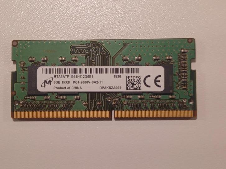 8GB DDR4 PC4-21300 2666Mh laptop memory, Computers en Software, RAM geheugen, Gebruikt, Laptop, 8 GB, DDR4, Verzenden