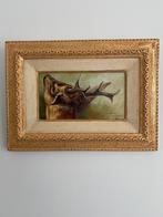 Rien Poortvliet, gaaf schilderij “reebok” olieverf op board, Antiek en Kunst, Kunst | Schilderijen | Klassiek, Ophalen of Verzenden