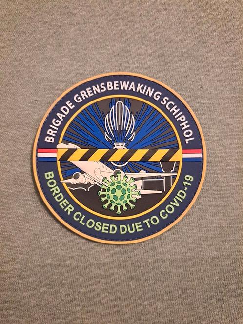 KMAR grensbewaking corona patch, Verzamelen, Militaria | Algemeen, Embleem of Badge, Nederland, Ophalen of Verzenden
