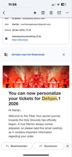 Defqon vrijdag ticket, Eén persoon