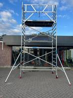 Euroscaffold aluminium rolsteiger 135x250CM 6.2M werkhoogte, Ophalen, Nieuw, Rolsteiger of Kamersteiger, 5 meter of hoger