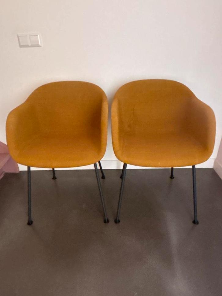 Muuto Fiber Chair Stoelen - Set van 2, Huis en Inrichting, Stoelen, Gebruikt, Twee, Stof, Overige kleuren, Ophalen of Verzenden