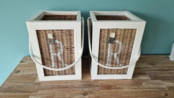 2 Riviera Maison Rattan Windlichten beschikbaar voor biedingen