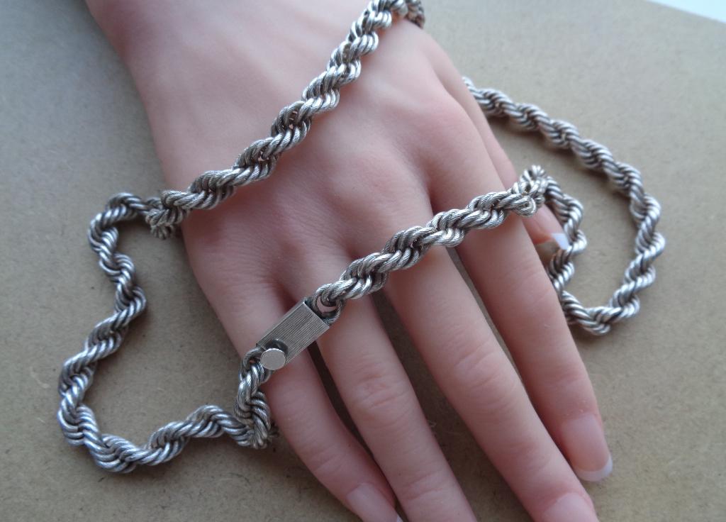 zilveren touw ketting 95 gram [274], Sieraden, Tassen en Uiterlijk, Kettingen, Verzenden, Zo goed als nieuw, Zilver, Zilver