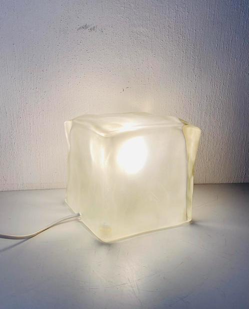 Ice Cube lamp van glas Ikea Iviken , jaren 90, Huis en Inrichting, Lampen | Tafellampen, Gebruikt, Minder dan 50 cm, Glas, Ophalen of Verzenden
