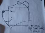 Winnie the Pooh schets op grote poster, Ophalen of Verzenden, Winnie de Poeh of vrienden, Gebruikt, Plaatje of Poster