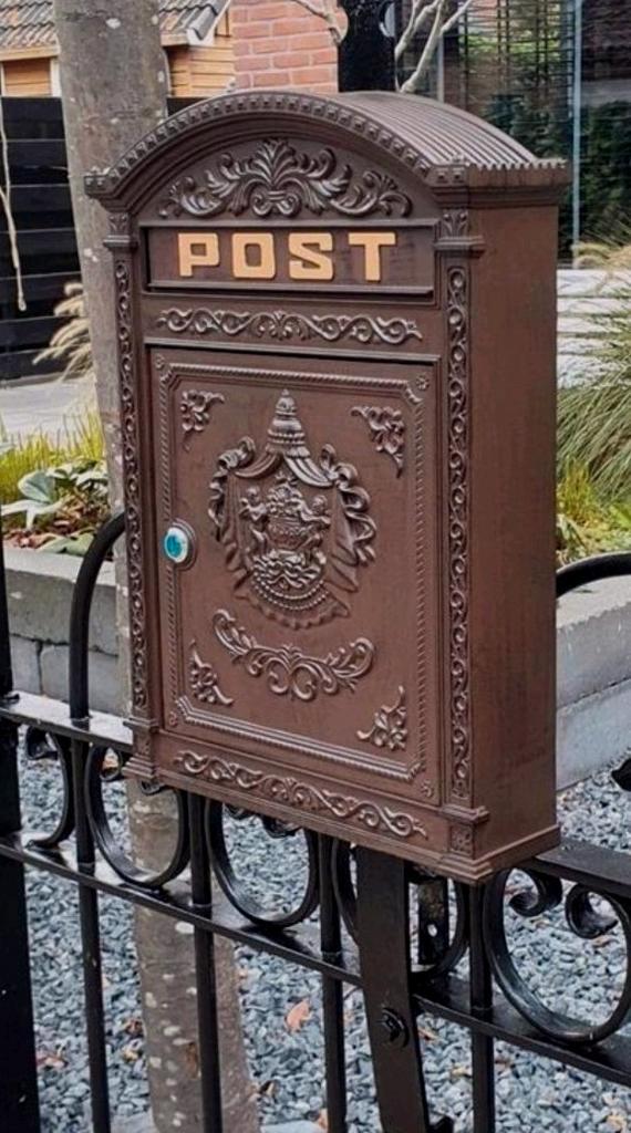 Klassieke Engelse Brievenbus Post Gietaluminium Postbus, Tuin en Terras, Brievenbussen, Nieuw, Ophalen of Verzenden