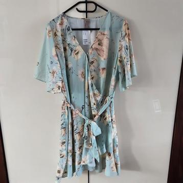 H&M mintgroen midi jurk/tuniek bloemen maat 52, nieuw beschikbaar voor biedingen