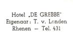 959666 Rhenen Utr 1954 Grebbeberg niet gelopen, Verzamelen, Ophalen of Verzenden, 1940 tot 1960, Ongelopen, Utrecht