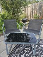 Tuin set, 2 stoelen en tafel, Ophalen, Gebruikt, Aluminium