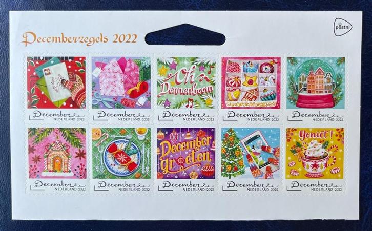 2022 half vel DECEMBER zegels NVPH 4062-4071 postfris, Postzegels en Munten, Postzegels | Nederland, Postfris, Na 1940, Verzenden