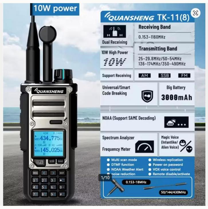 Quansheng TK11-8 Taiko Kong nieuw (4 banden) dualwatch, Telecommunicatie, Zenders en Ontvangers, Nieuw, Zender en Ontvanger, Ophalen of Verzenden