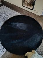 PIKZWART FLUFFY ROND VLOERKLEED 160 CM, Huis en Inrichting, Stoffering | Tapijten en Kleden, 150 tot 200 cm, Rond, Ophalen of Verzenden