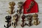 Korps Mariniers Baretembleem Oud Messing Anker, Verzenden, Marine, Nederland, Embleem of Badge