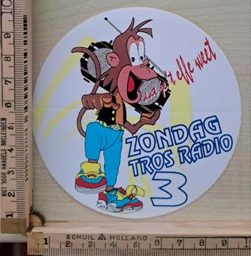 Vintage sticker zondag TROS radio 3 strip aap gettoblaster  beschikbaar voor biedingen