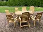 Tuinset, tafel, stoelen en kuipstoelen, Ophalen, Zo goed als nieuw, Vijf, Zes of meer stoelen