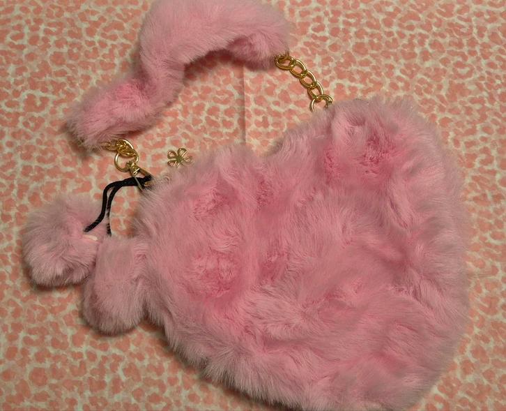 Roze Fluffy Hart Handtas - Nieuw!, Sieraden, Tassen en Uiterlijk, Tassen | Damestassen, Nieuw, Handtas, Roze, Ophalen of Verzenden