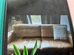 2 zits leren bank Beige, Ophalen, Zo goed als nieuw, Minder dan 75 cm